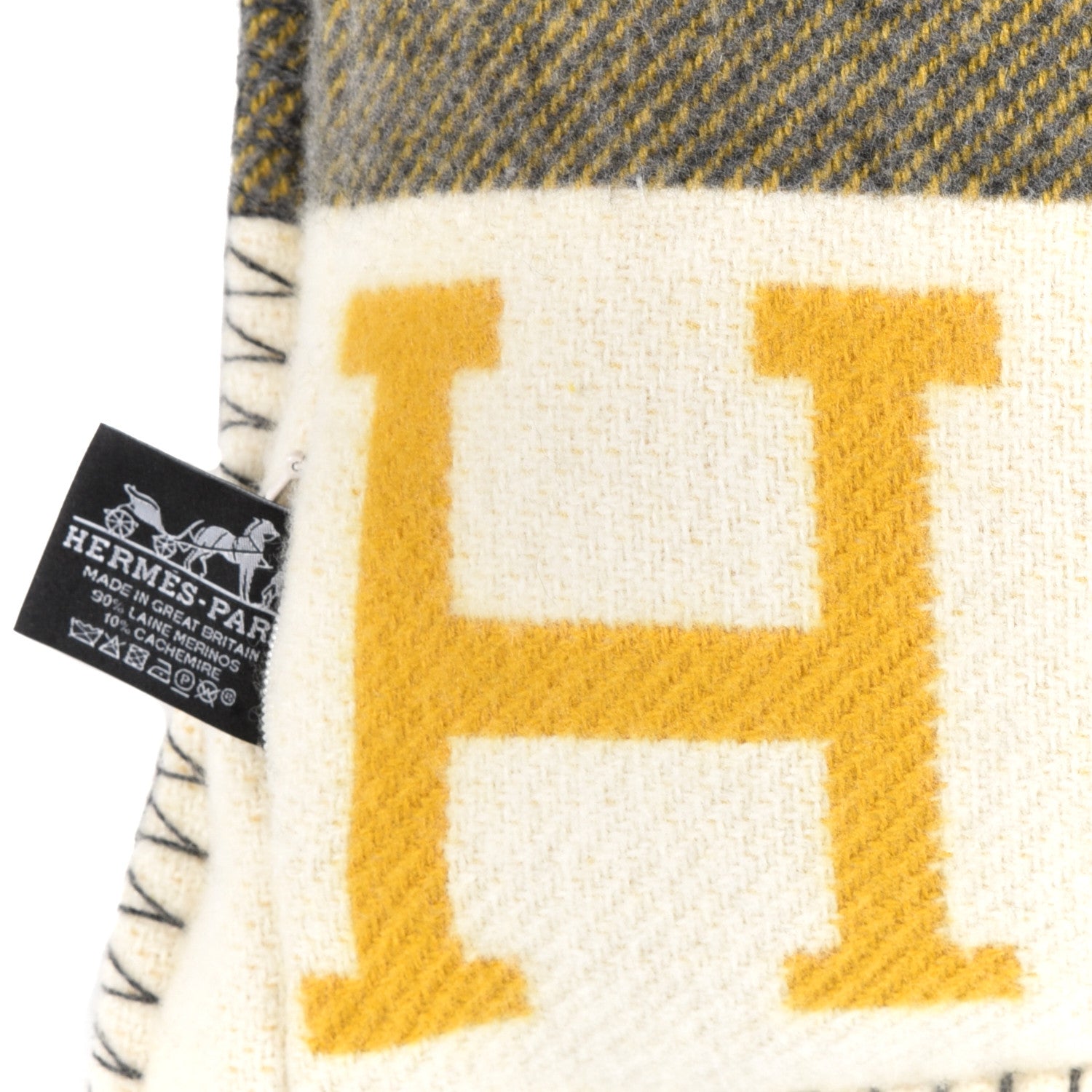 Hermes Wool Cashmere Avalon III Pillow PM Gris Soleil 3 of 3