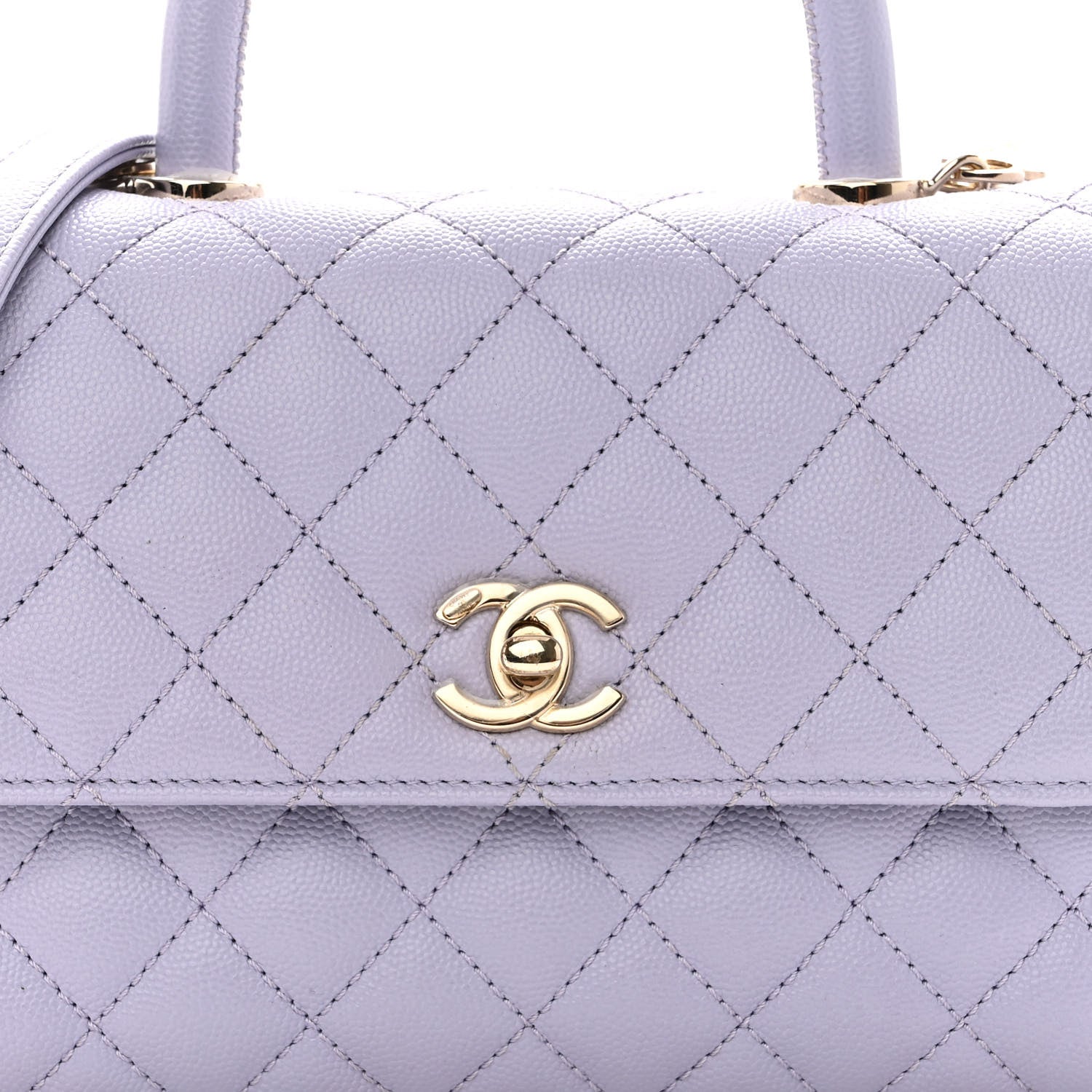 Chanel Caviar Quilted Mini Coco Handle Flap Light Purple 8 of 10