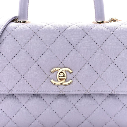 Chanel Caviar Quilted Mini Coco Handle Flap Light Purple 8 of 10
