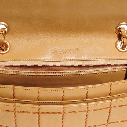 Chanel Lambskin Square Stitched Medium Single Flap Beige 5 of 7