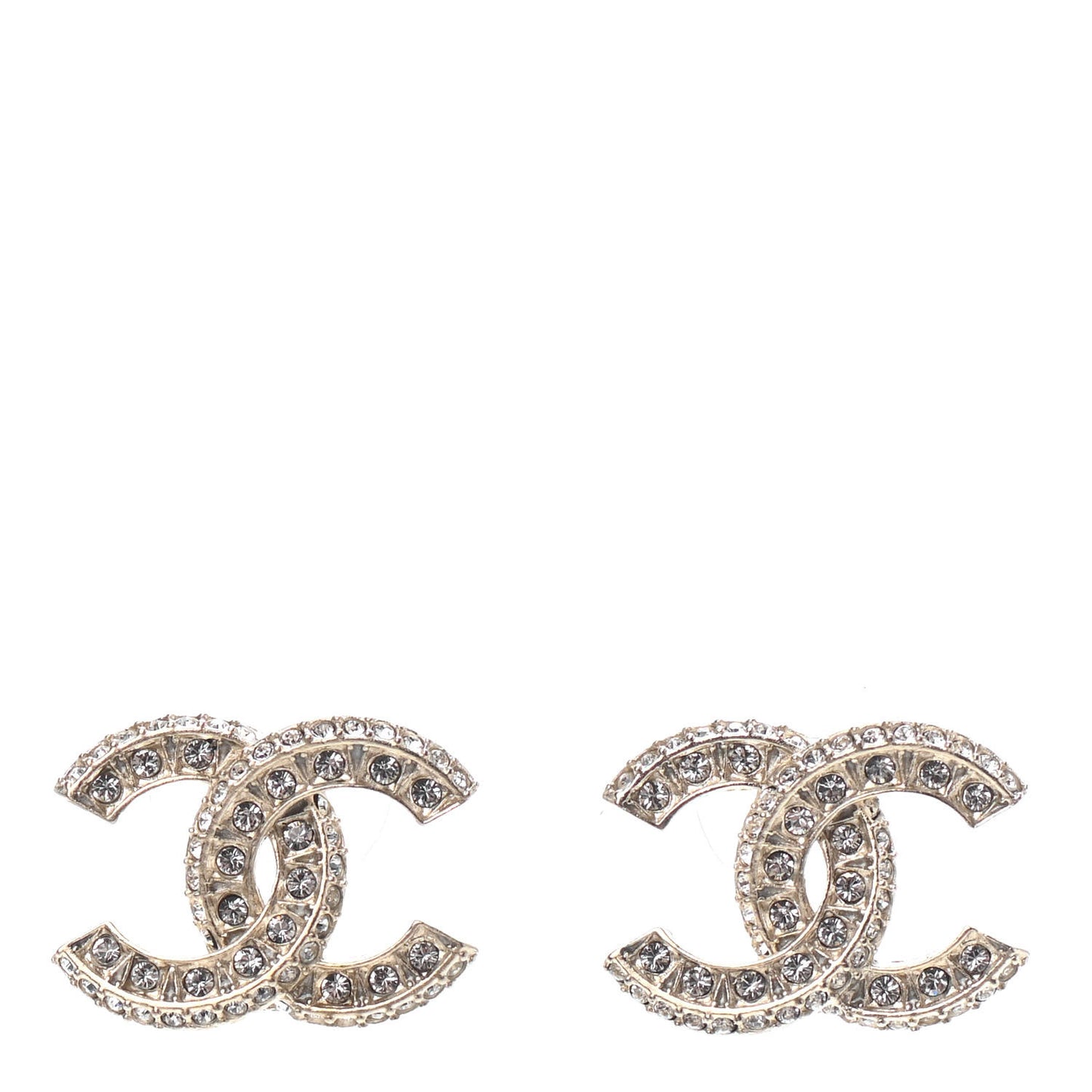 Crystal Timeless CC Earrings Light Gold
