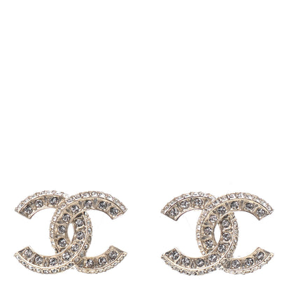 Chanel Crystal Timeless CC Earrings Light Gold 1 of 4