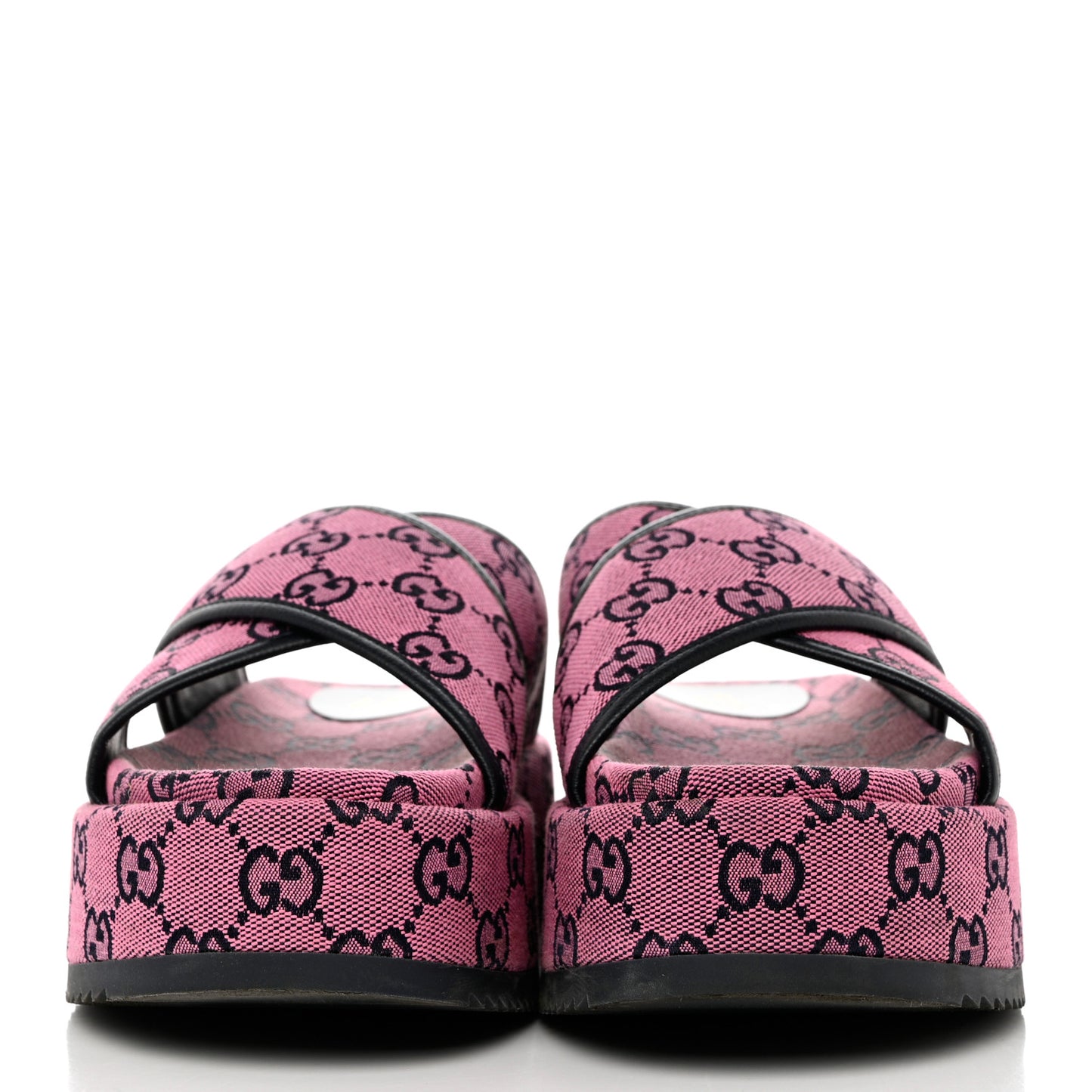 Monogram Multicolor Criss Cross Platform Slide Sandals 37.5 Pink Blue