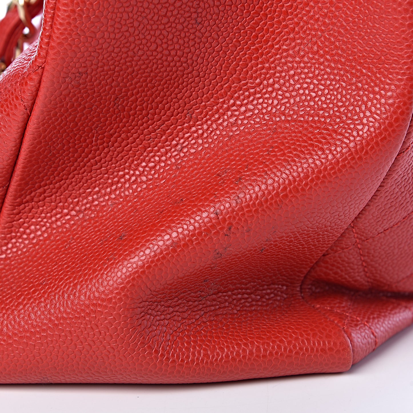 Caviar Quilted Grand Shopping Tote GST Red
