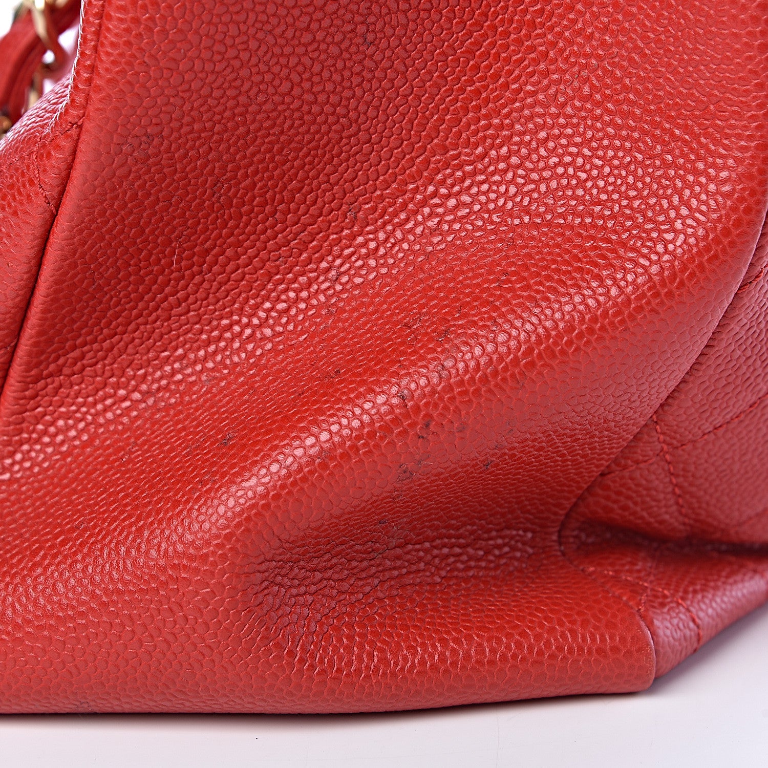 Chanel Caviar Quilted Grand Shopping Tote GST Red 9 of 17