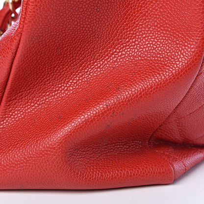 Chanel Caviar Quilted Grand Shopping Tote GST Red 9 of 17