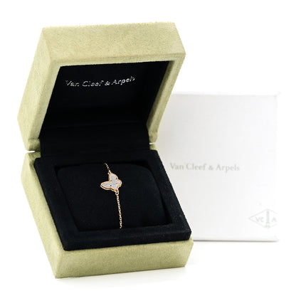 Van Cleef & Arpels 18K Yellow Gold Mother of Pearl Sweet Alhambra Butterfly Bracelet 5 of 5