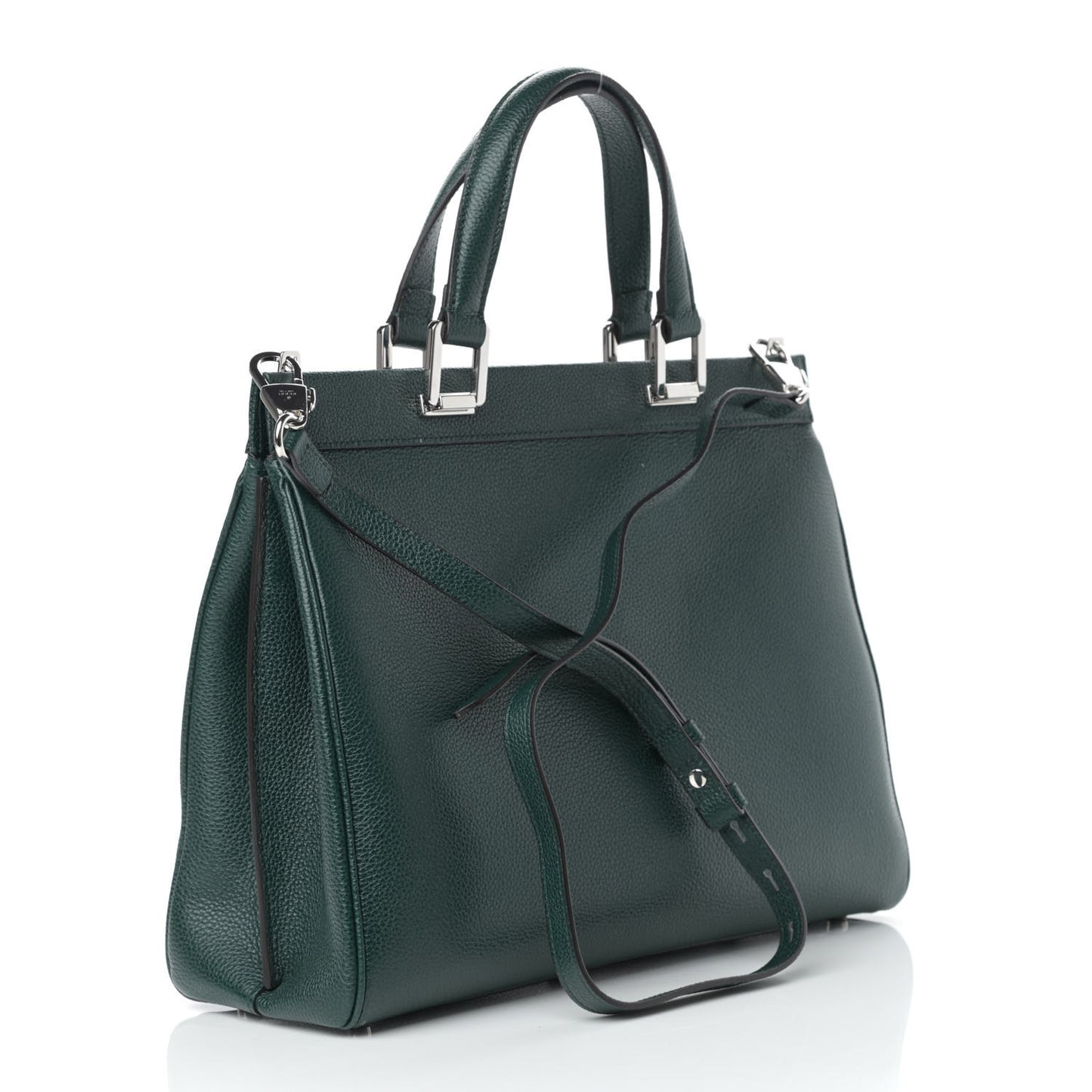 Grainy Calfskin Medium Zumi Top Handle Bag Vintage Green