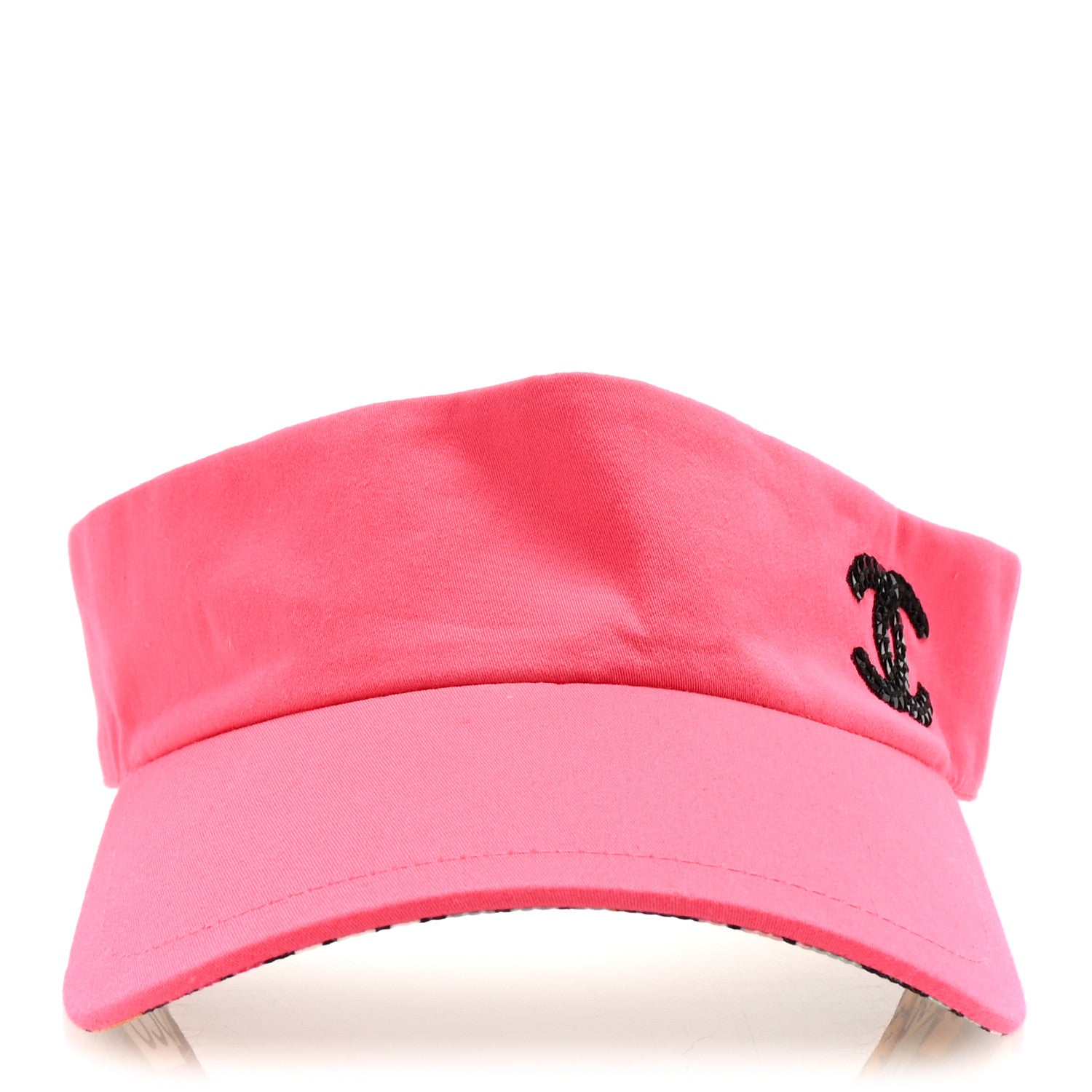 Chanel Cotton Canvas Logo CC Visor Pink Black 3 of 8