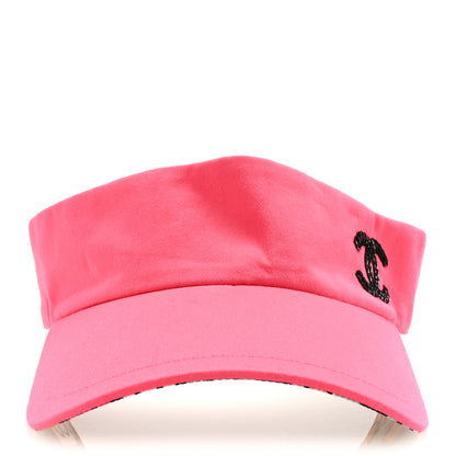 Chanel Cotton Canvas Logo CC Visor Pink Black 3 of 8