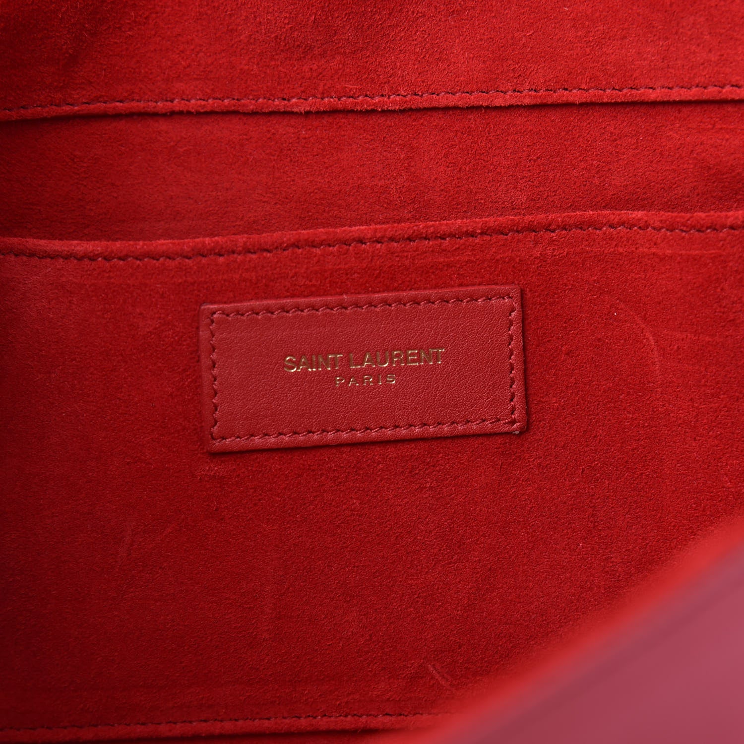 Saint Laurent Calfskin Classic Y Ligne Clutch Red 7 of 13