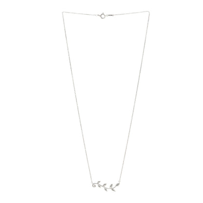 Tiffany Sterling Silver Paloma Picasso Olive Leaf Vine Pendant Necklace 3 of 4