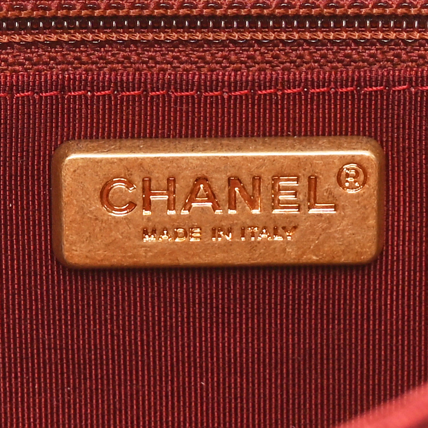 Chanel Suede Chevron Quilted Mini CC Button Clutch Red 6 of 10
