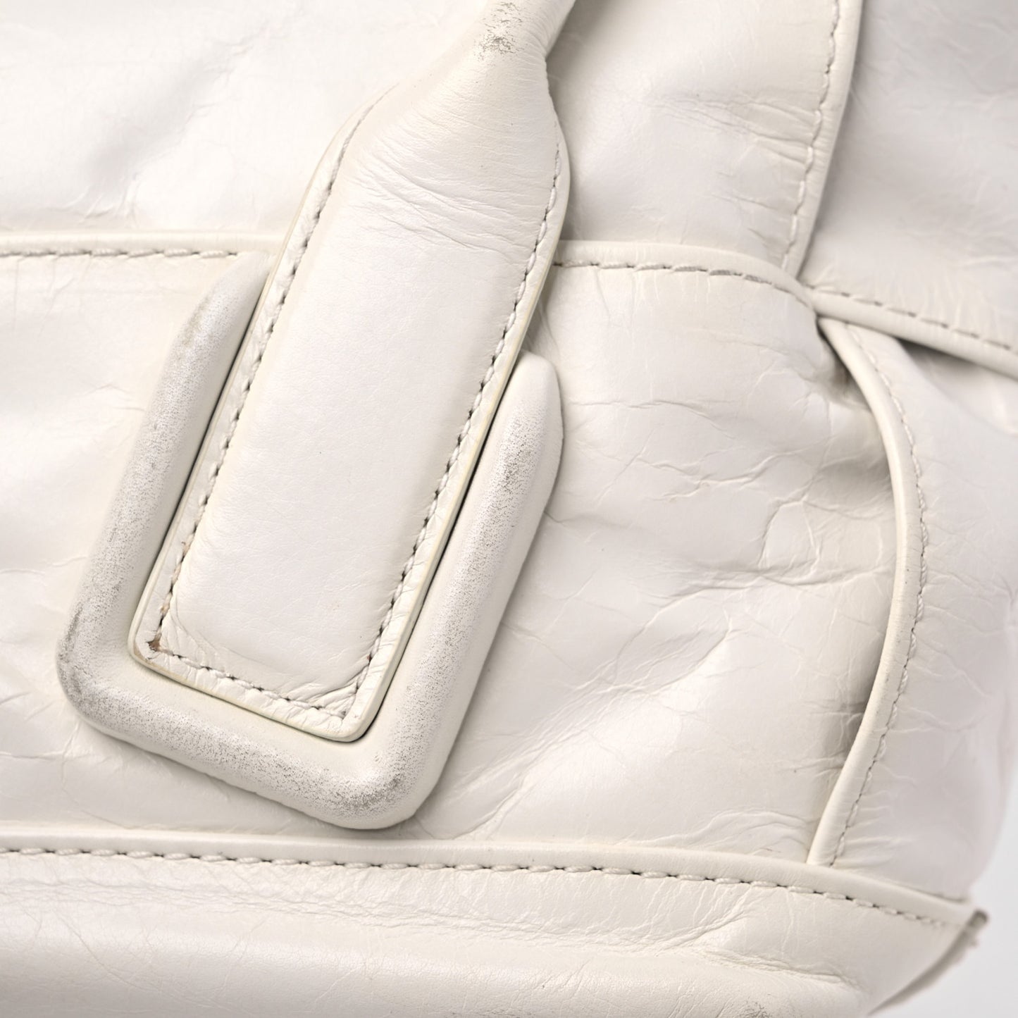 Paper Calfskin Maxi Intrecciato Mini Arco Slouch Plaster
