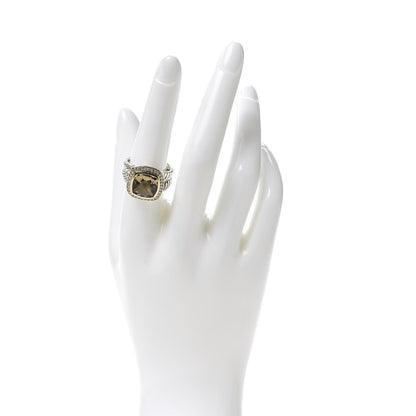David Yurman Sterling Silver 18K Yellow Gold Diamond Champagne Citrine 11mm Albion Ring 57 8 1 of 5