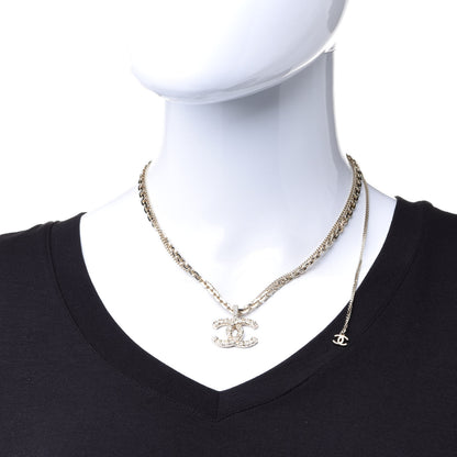 Chanel Crystal CC Multi Strand Chain Necklace Gold 2 of 6