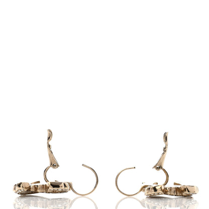 Chanel Baguette Crystal CC Dangle Earrings Light Gold 3 of 4