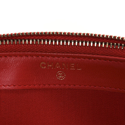 Chanel Lambskin Quilted Small Clutch With Chain Red 7 of 12