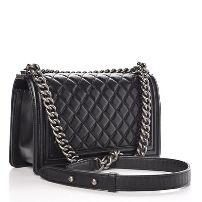 Chanel Lambskin Quilted Medium Boy Flap Black 3 of 8