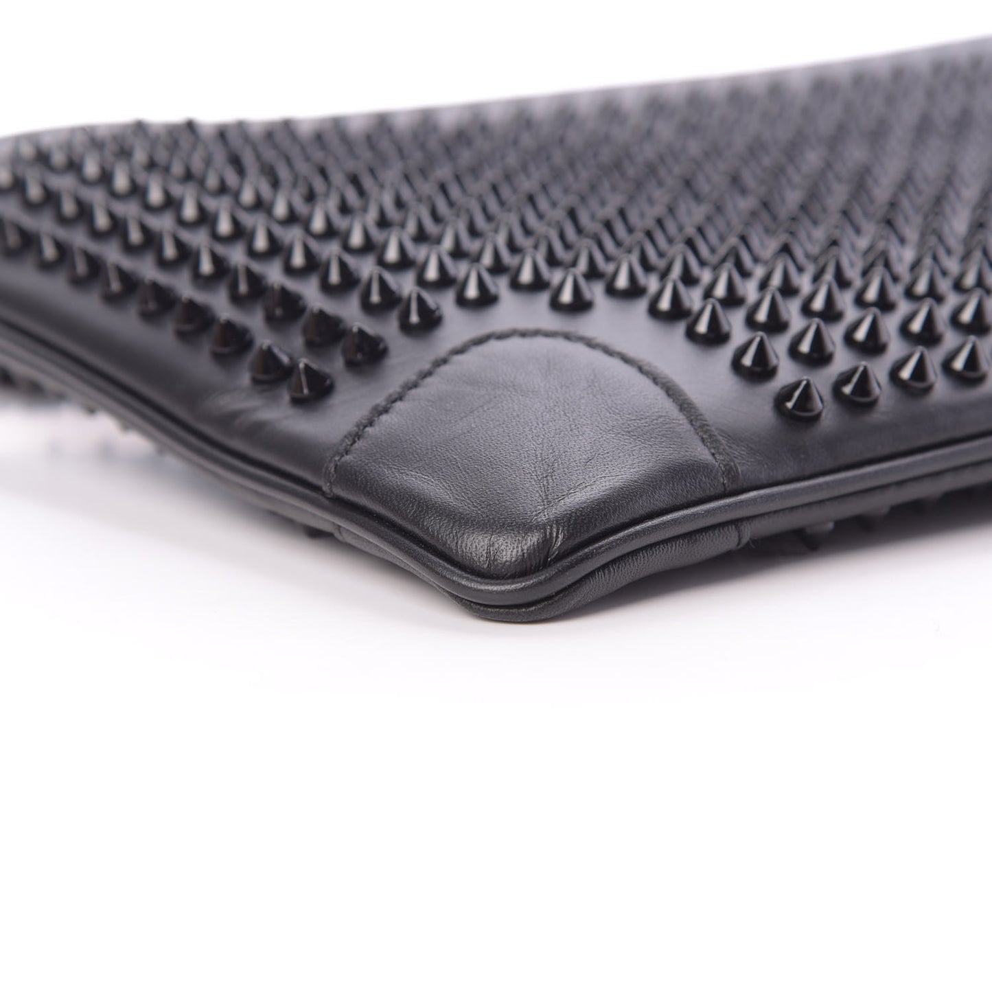 Calfskin Studded Loubiposh Clutch Black