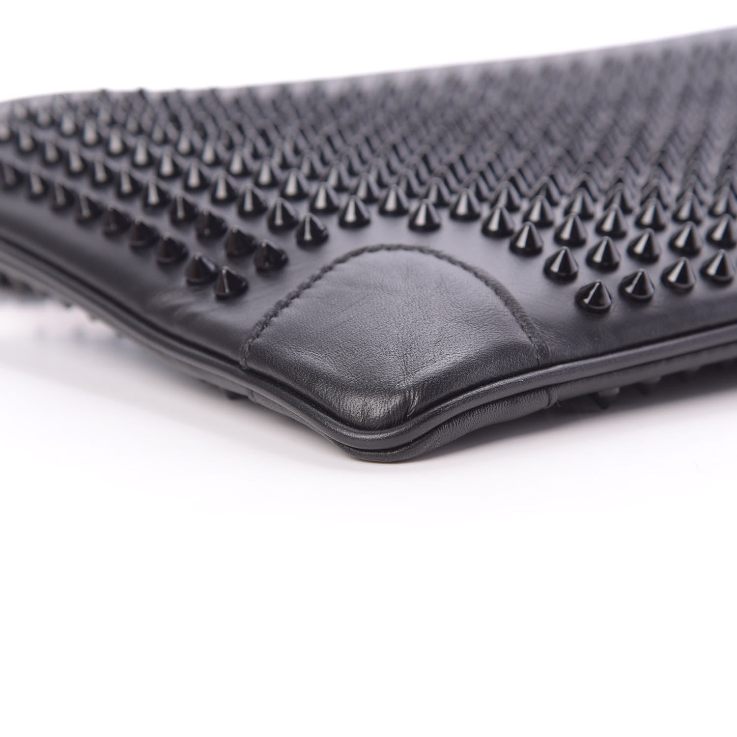 Christian Louboutin Calfskin Studded Loubiposh Clutch Black 9 of 11