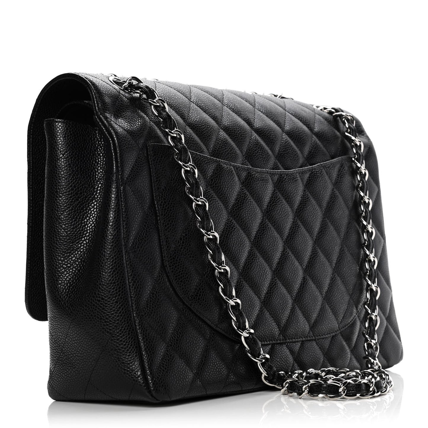 Caviar Quilted Maxi Double Flap Black