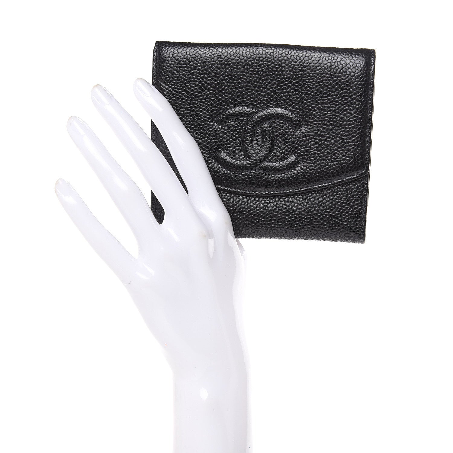 Chanel Caviar Timeless CC Compact French Wallet Black 2 of 10