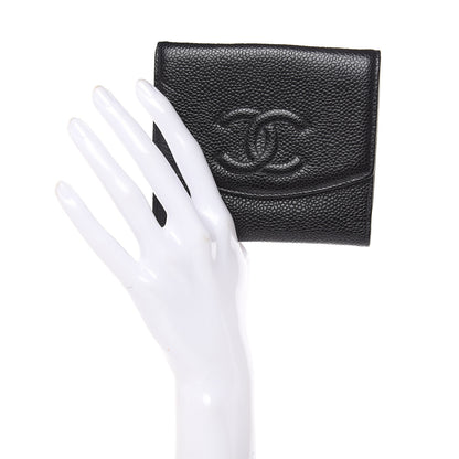 Chanel Caviar Timeless CC Compact French Wallet Black 2 of 10