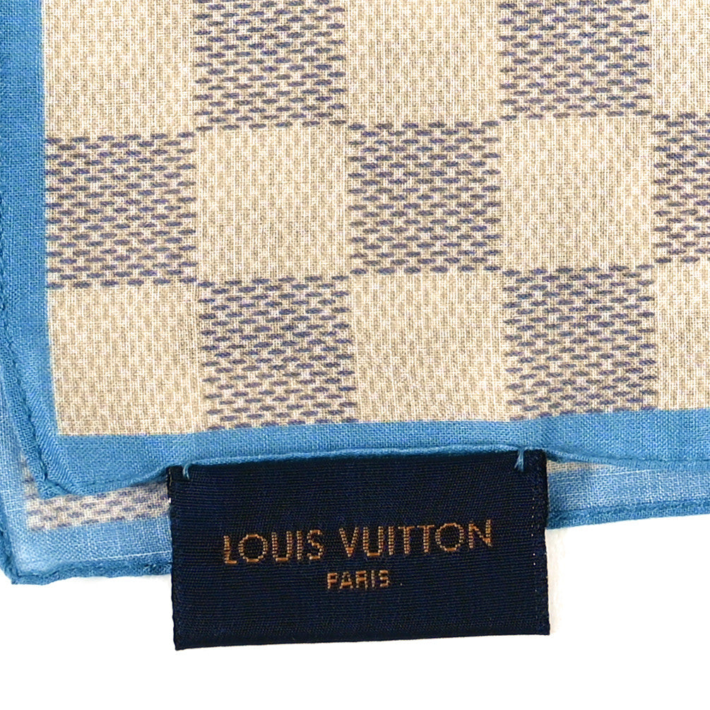 Louis Vuitton Cotton Damier Azur Straps Bandana Scarf Multicolor 3 of 3