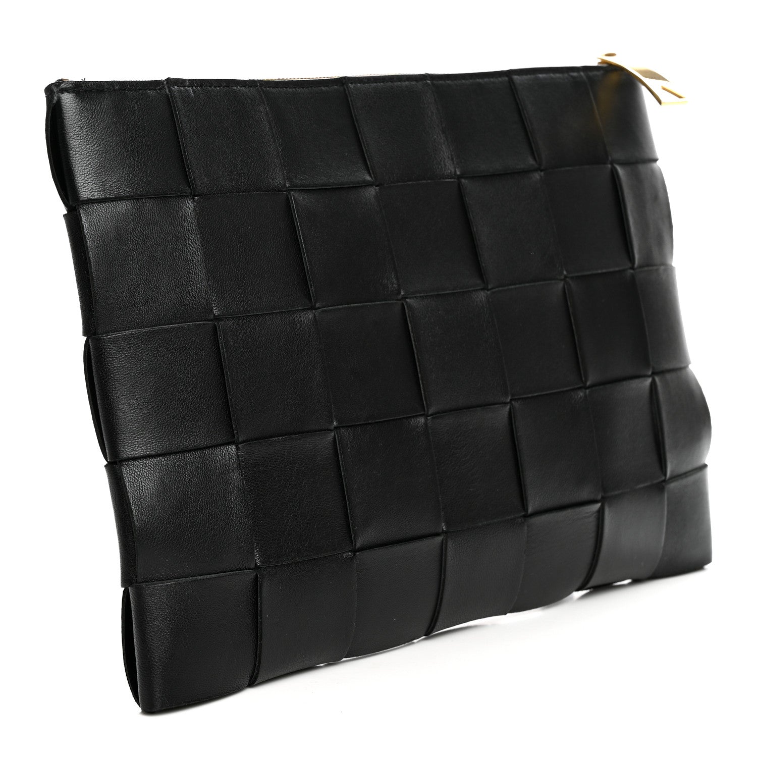 Bottega Veneta Nappa Maxi Intrecciato Medium Cassette Flat Zip Pouch Black 3 of 6