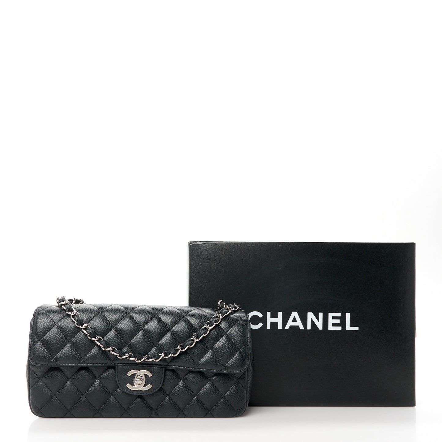 Caviar Quilted East West Flap Black