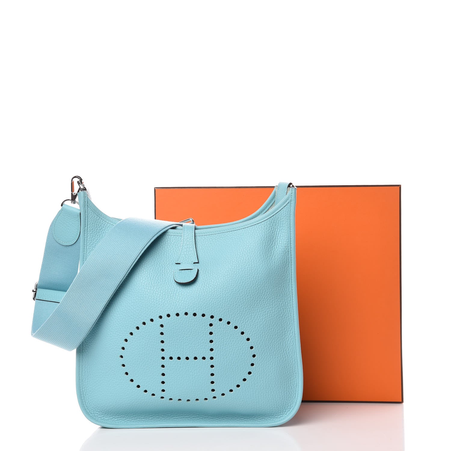 Hermes Taurillon Clemence Evelyne III PM Bleu Atoll 10 of 10
