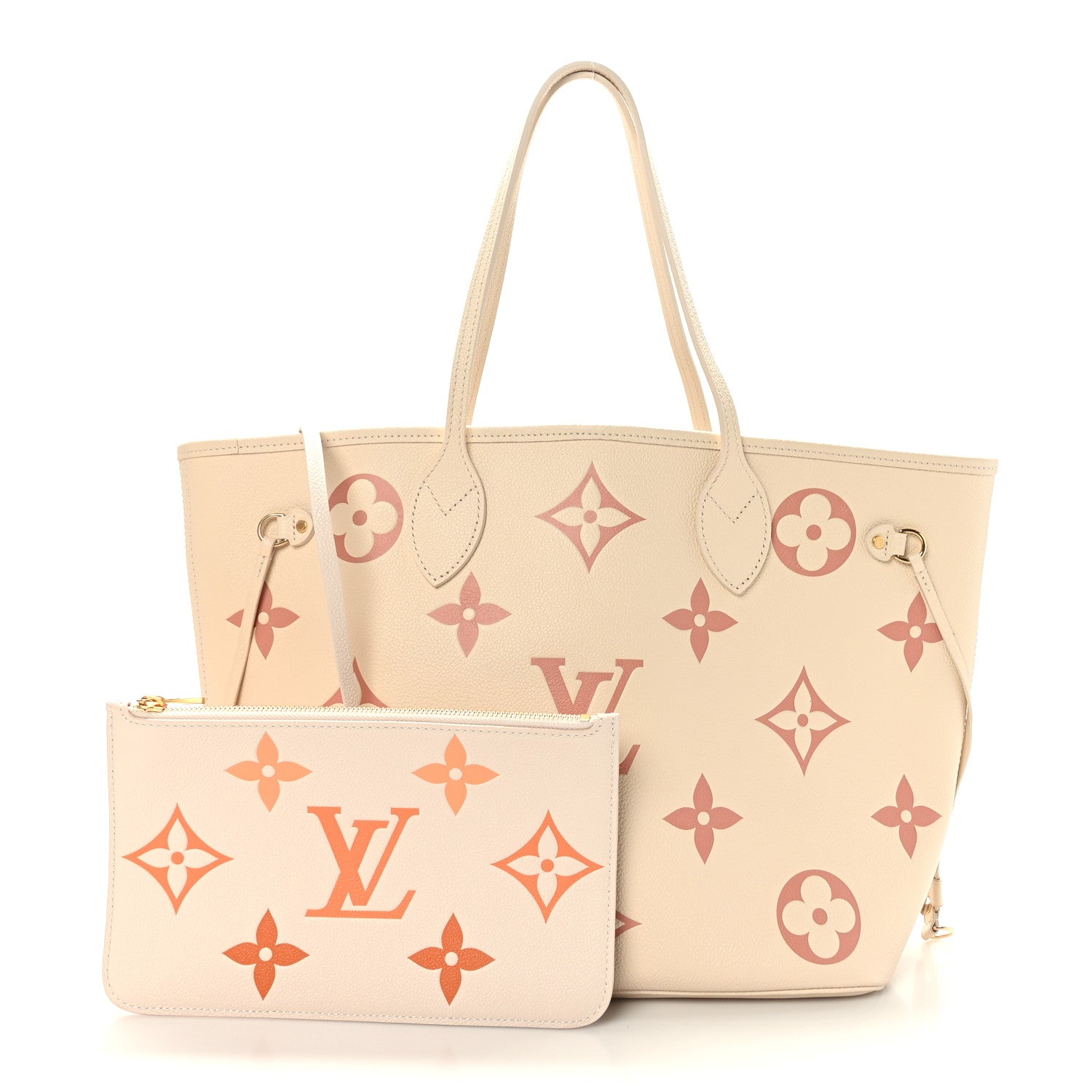 Louis Vuitton Empreinte Monogram Giant Neverfull MM Creme Rose Trianon 1 of 9