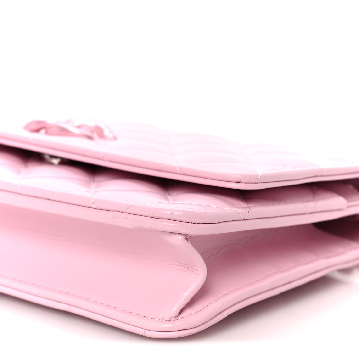 Chanel Calfskin Quilted Pearly CC Wallet On Chain WOC Pink 11 of 11