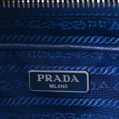 Prada Nylon Saffiano Floral Print Single Buckle Backpack Bluette Dis Primule 8 of 9