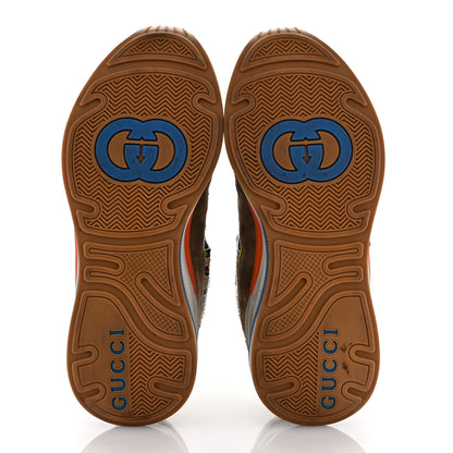 Gucci Suede Calfskin Tejus Printed Mens Ultrapace Sneakers 7.5 Natural Ardesia Neon Yellow 6 of 12