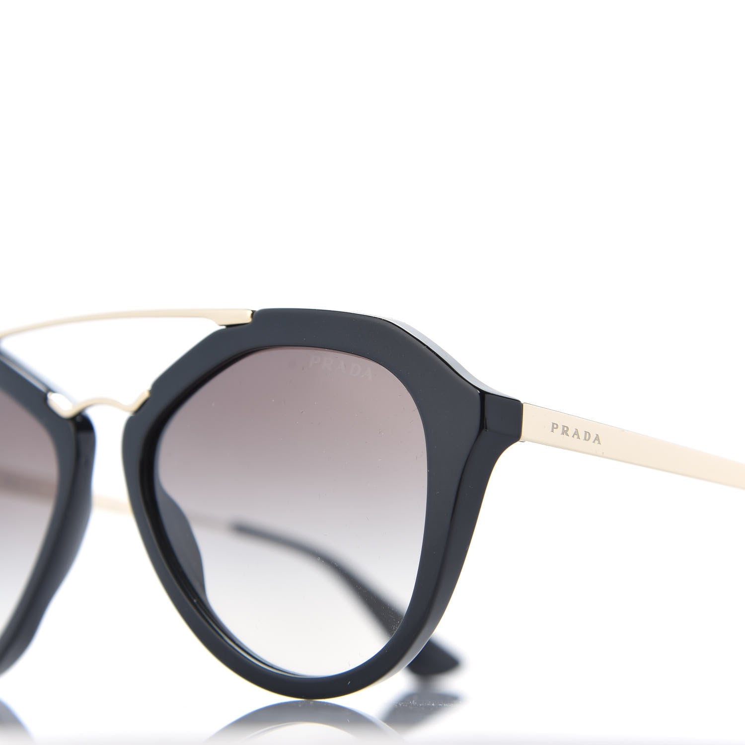 Prada Acetate Metal Cinema Sunglasses SPR 12Q Black 7 of 8