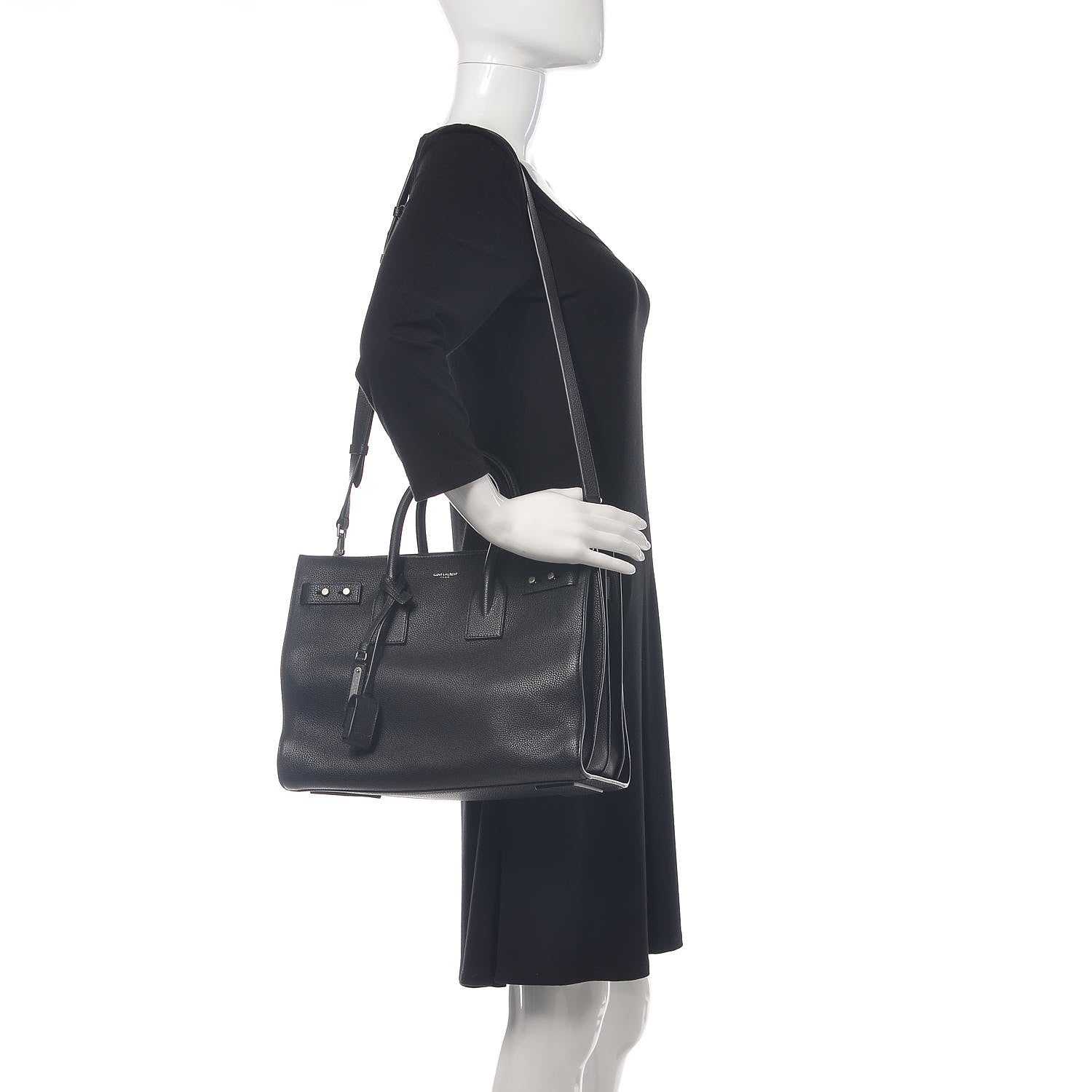 Saint Laurent Grained Calfskin Small Supple Sac De Jour Black 2 of 10
