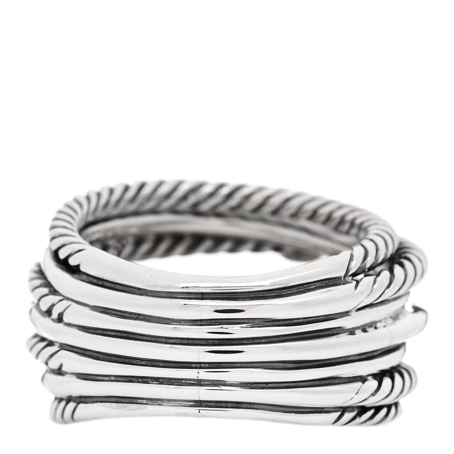 Sterling Silver Diamond Triple X Crossover Ring 52 6