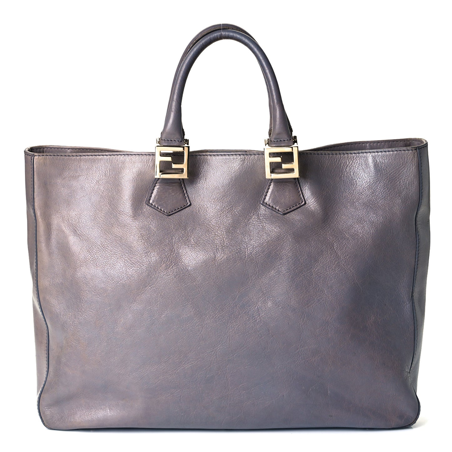 Vitello Acqua Large Twins Tote Grigio Scuro