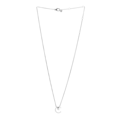 Chanel 18K White Gold Diamond Coco Crush C Necklace 2 of 6