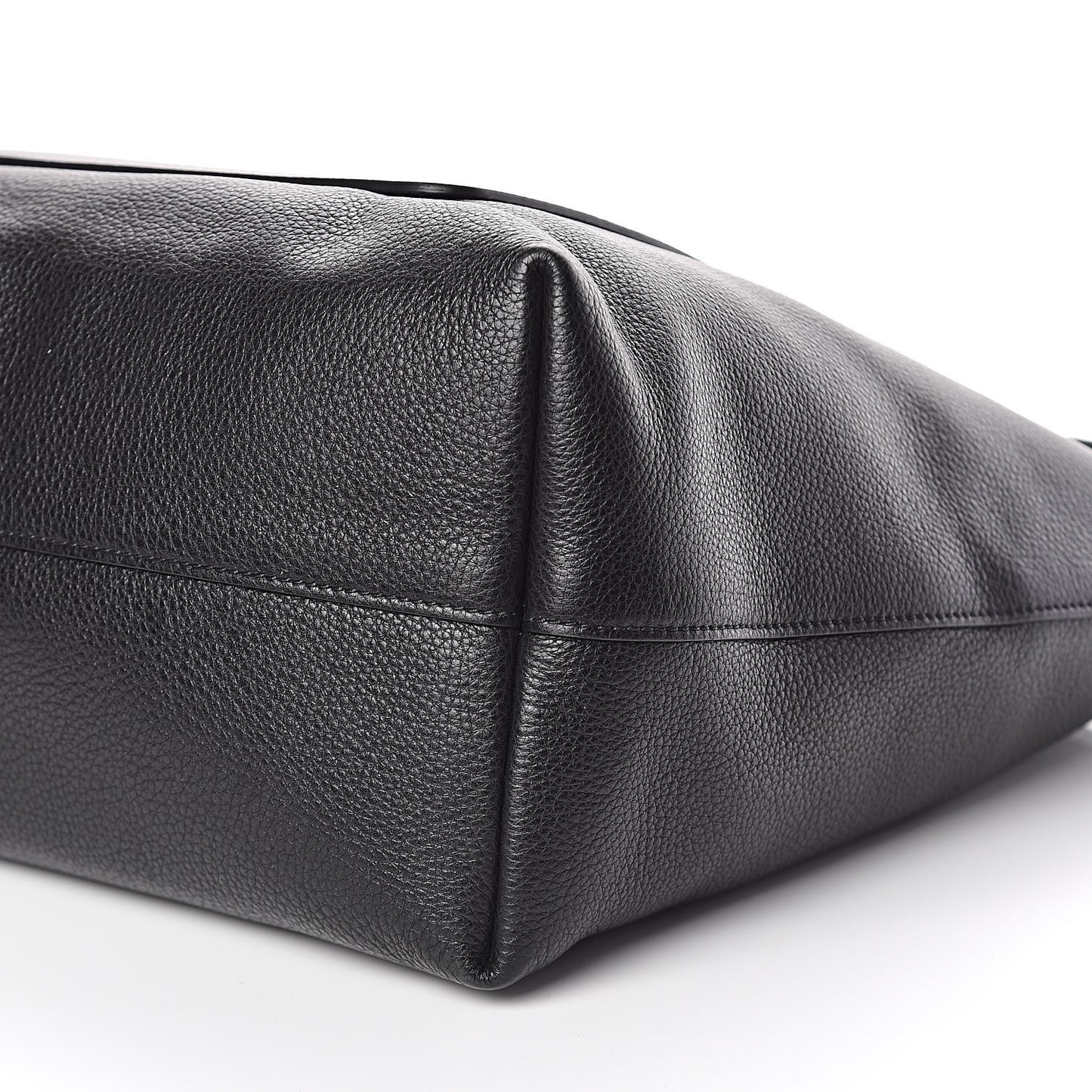 Vitello Daino Pocket Shopping Tote Black