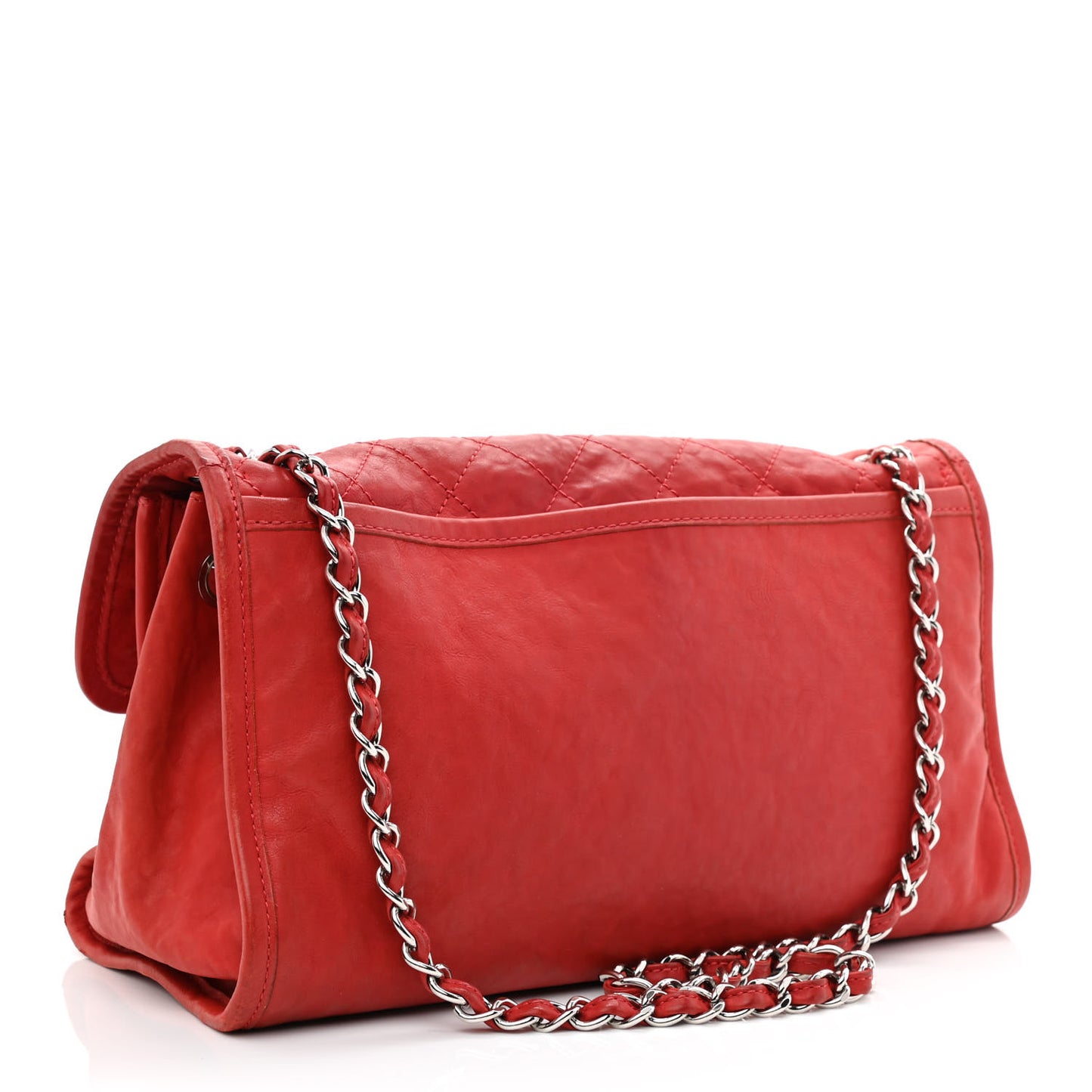 Ultra Soft Suede Calfskin Natural Beauty Flap Bag Red