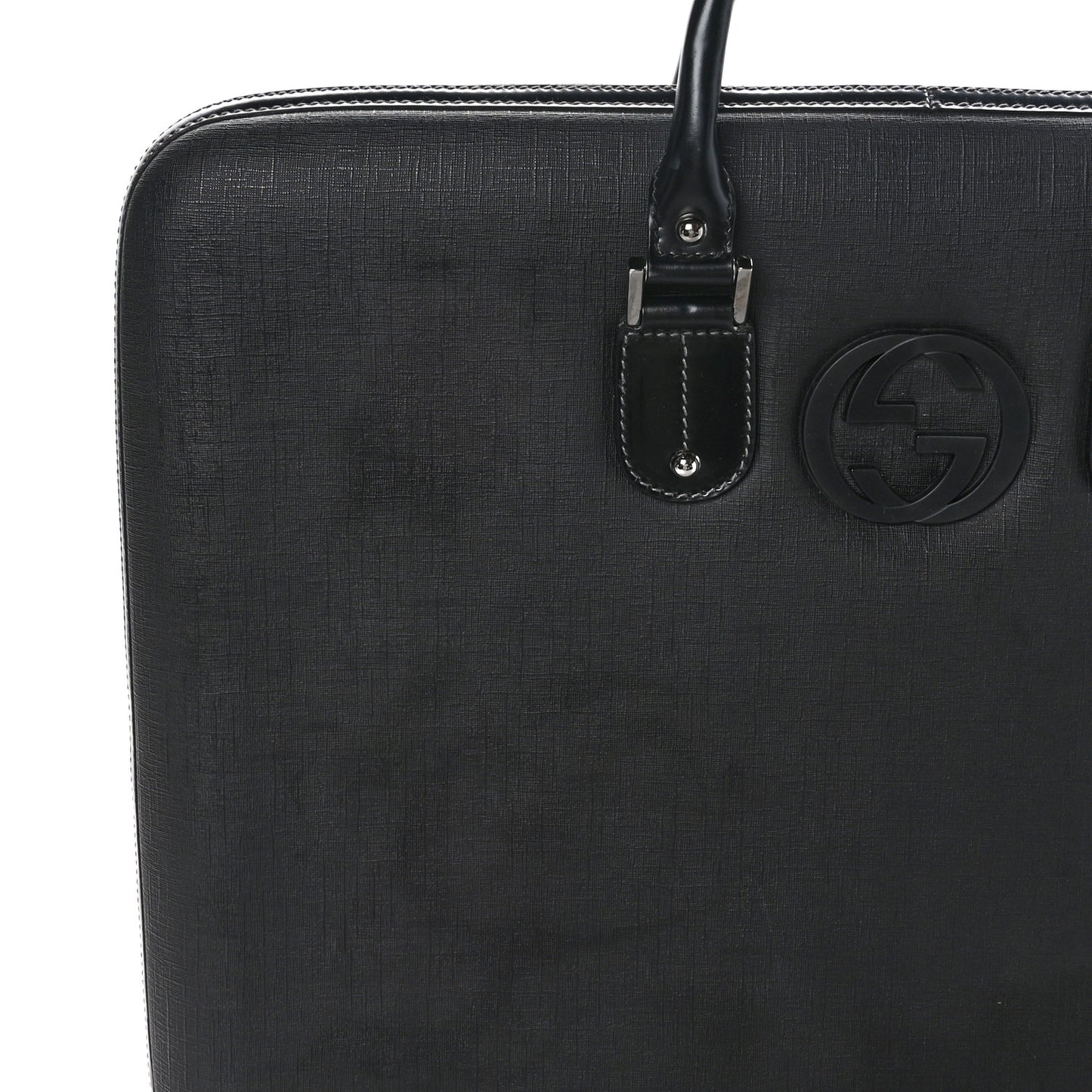 Coated Canvas Interlocking G Large Garment Hard Case Travel Bag Black