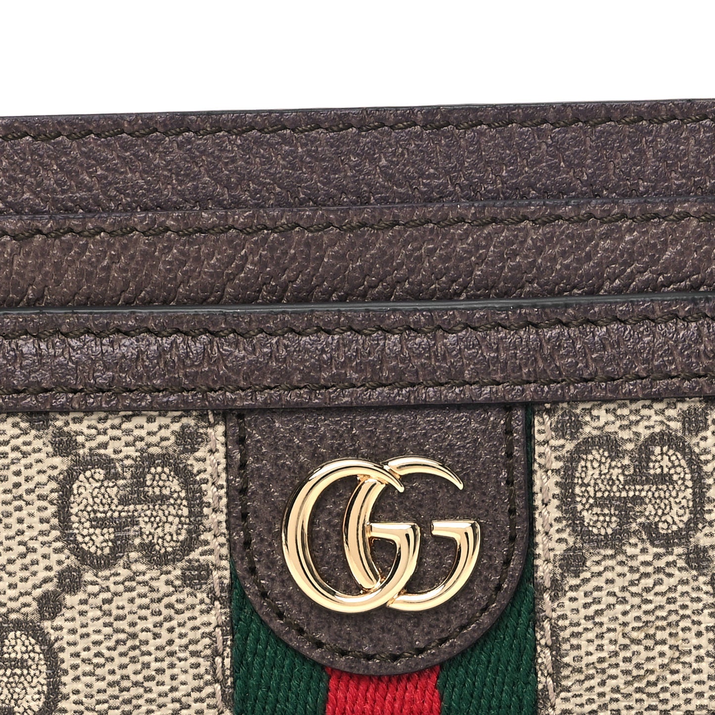 GG Supreme Monogram Ophidia Card Holder Brown