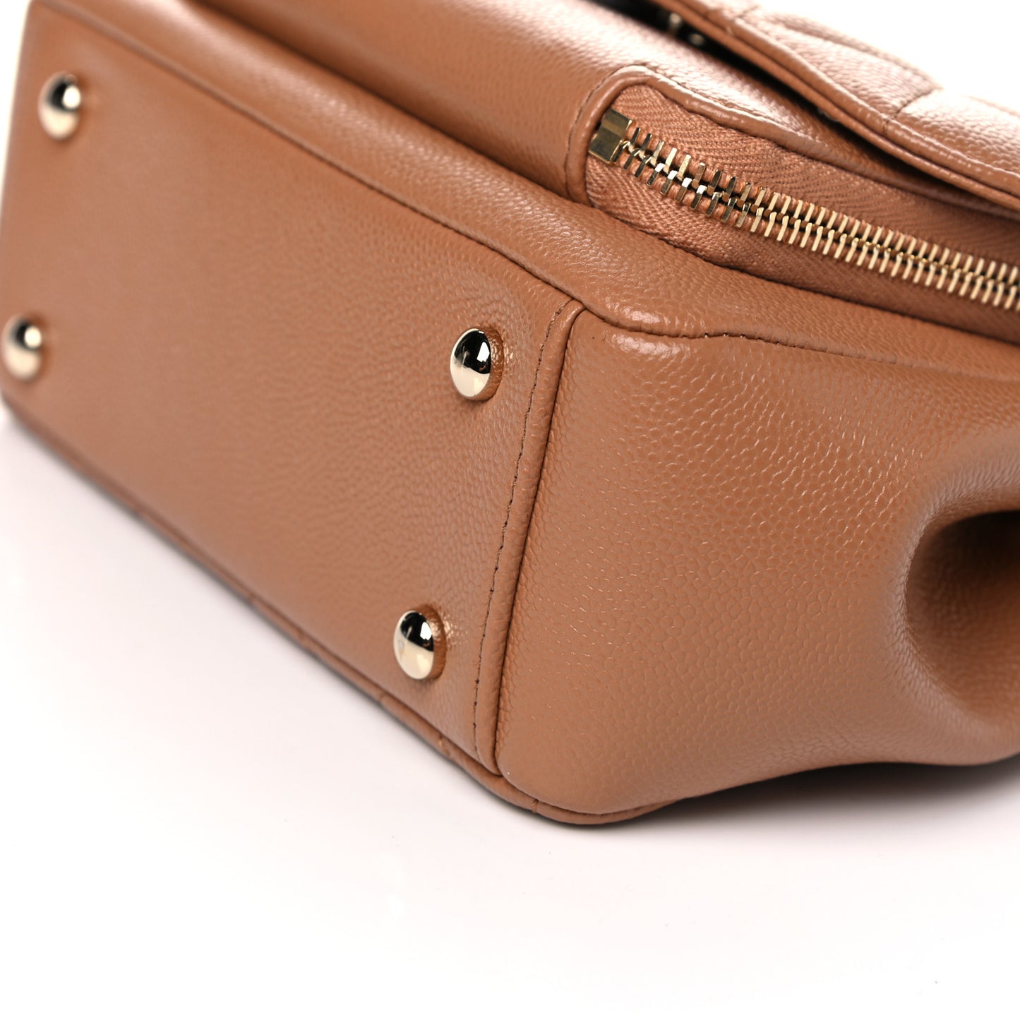 Caviar Quilted Small Business Affinity Flap Camel
