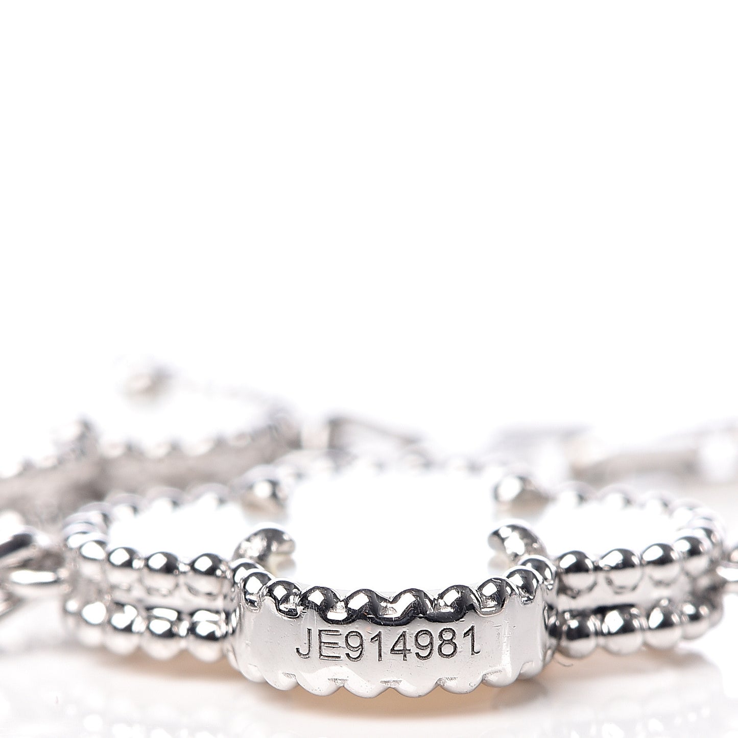 18K White Gold Mother of Pearl 5 Motifs Vintage Alhambra Bracelet