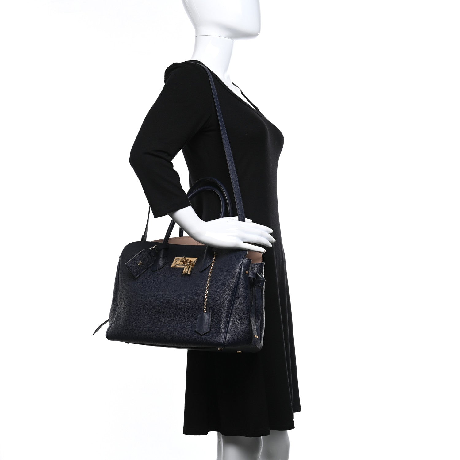 Louis Vuitton Veau Nuage Milla MM Black Beige 2 of 9