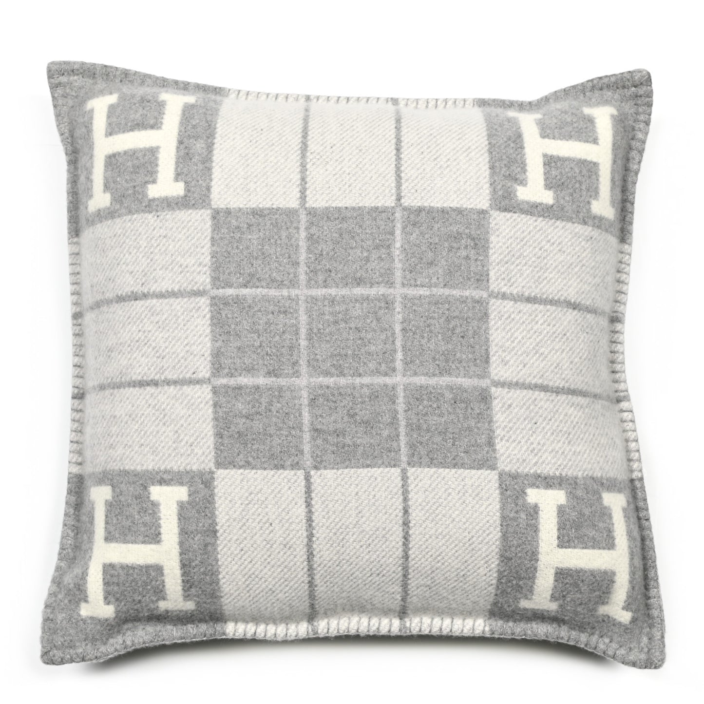 Wool Cashmere Avalon III Pillow PM Ecru Gris Clair