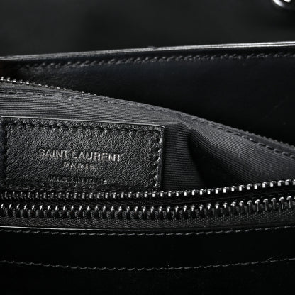Saint Laurent Calfskin Y Quilted Monogram Monochrome Medium Loulou Chain Satchel Black 6 of 10